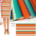 Stretchable Stripes Printed Dress/ Top/ Skirt Garment Fabric